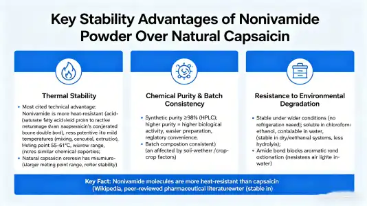 Key Stability Advantages of Nonivamide Powder Over Natural Capsaicin Key Stability Advantages of Nonivamide Powder Over Natural Capsaicin