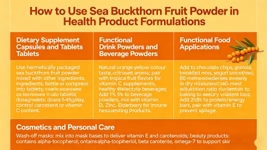 Use Sea Buckthorn Berry Powder in Health Supplement Formulations Use Sea Buckthorn Berry Powder in Health Supplement Formulations