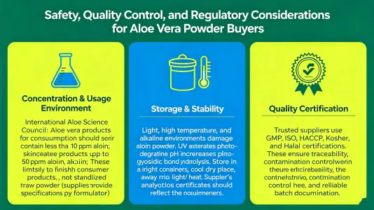 Safety, Quality Control, and Regulatory Considerations