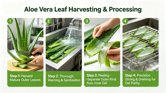 Harvesting and Preparing Aloe Vera Leaves