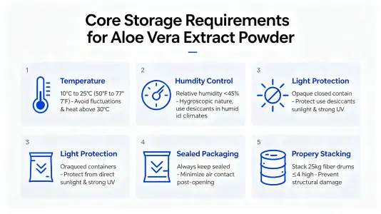 Core Storage Requirements for Aloe Vera Extract Powder Core Storage Requirements for Aloe Vera Extract Powder
