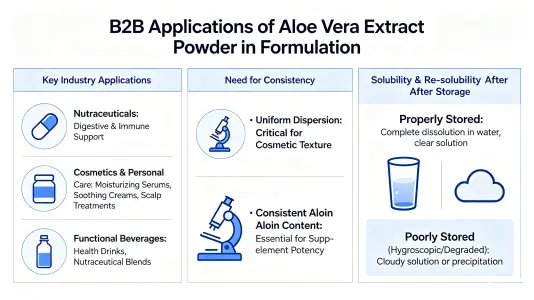 Applications of Aloe Vera Extract Powder in B2B Formulation Applications of Aloe Vera Extract Powder in B2B Formulation