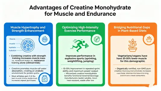 Advantages of Creatine Monohydrate for Muscle and Endurance Advantages of Creatine Monohydrate for Muscle and Endurance