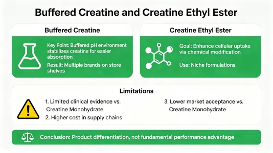 Buffered Creatine and Creatine Ethyl Ester