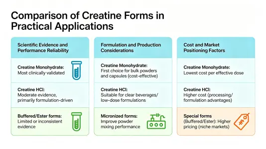 Comparison of Creatine Forms in Practical Applications