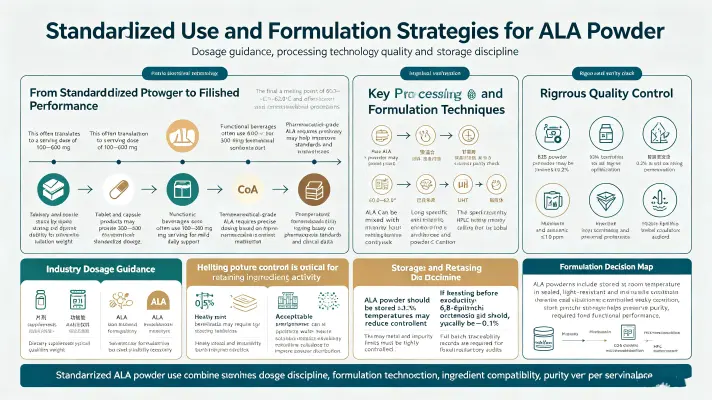 Standardized ALA Powder Usage and Formulation Strategies
