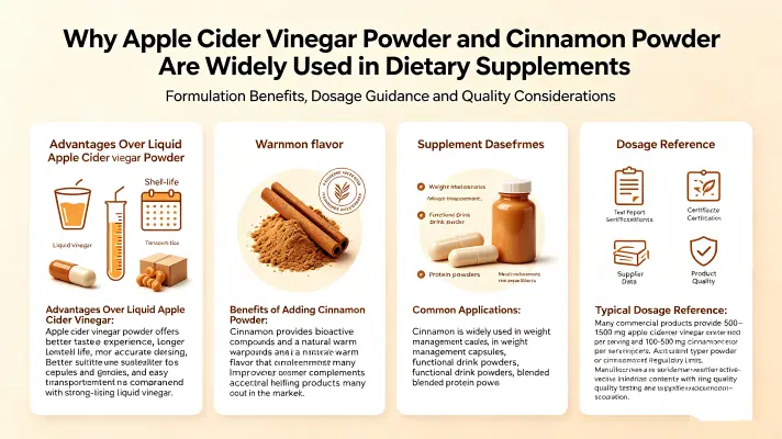 Why Apple Cider Vinegar Powder and Cinnamon Powder Are Widely Used in Supplements Why Apple Cider Vinegar Powder and Cinnamon Powder Are Widely Used in Supplements