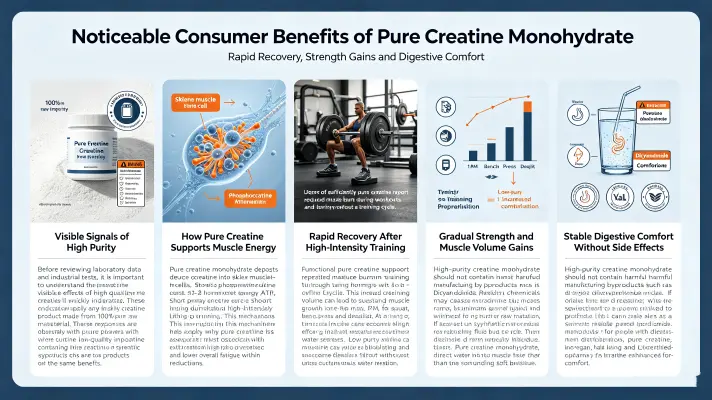 Tangible Physical Signs Pure Creatine Monohydrate Works For End Consumers