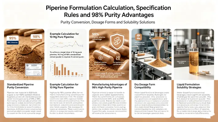 Formulation Calculations, Product Format Rules & 98% High-Purity Piperine Benefits