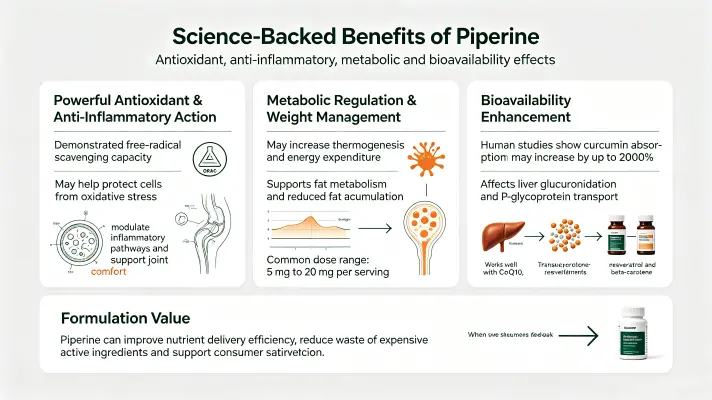 Verified Multi-Dimensional Health Benefits of Piperine Powder Verified Multi-Dimensional Health Benefits of Piperine Powder
