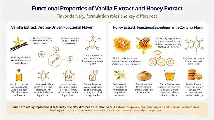 Functional Nature of Vanilla Extract and Honey Extract