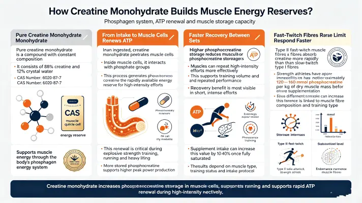 How creatine monohydrate builds muscle energy reserves