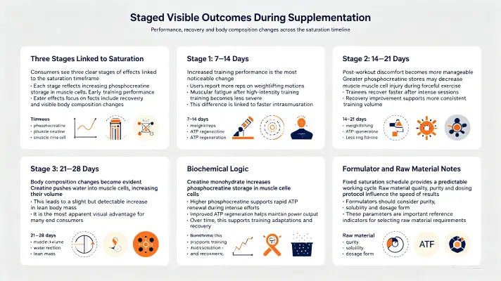 Staged visible outcomes during supplementation