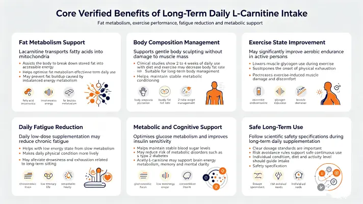Core Verified Benefits of Long-Term Daily L-Carnitine Intake