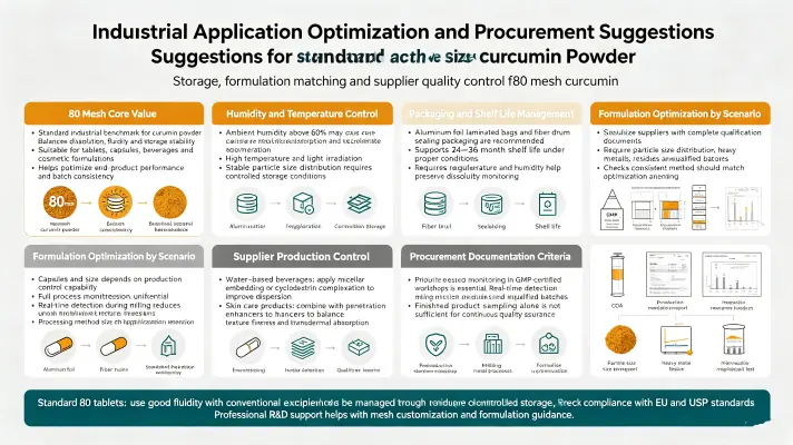 Industrial Application Optimization and Procurement Suggestions for Standard Mesh Size Curcumin Powder
