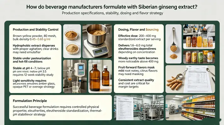 How do beverage manufacturers formulate with Siberian ginseng 