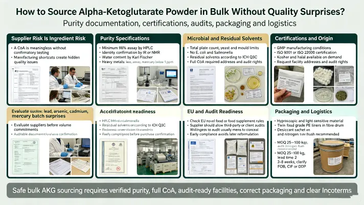 How to Source Alpha-Ketoglutarate Powder in Bulk Without Quality Surprises