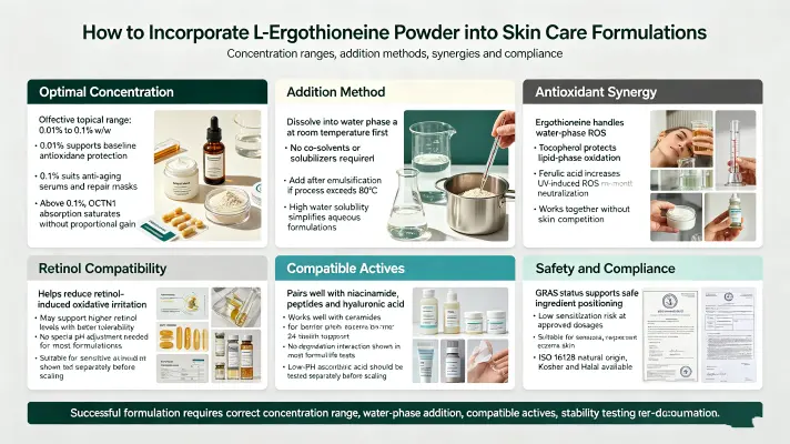 How to Incorporate L-Ergothioneine Powder into Skin Care Formulation