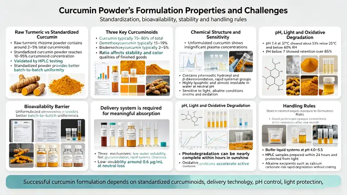 Curcumin Powder’s Formulation Properties and Challenges