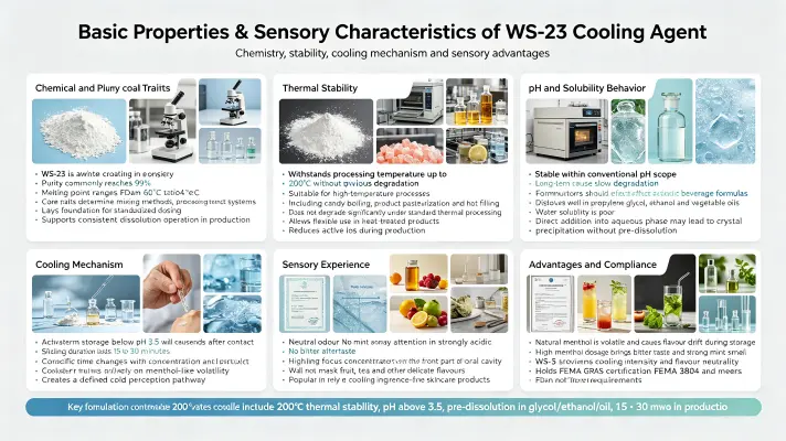 Basic Properties & Sensory Characteristics of WS-23 Cooling Agent Basic Properties & Sensory Characteristics of WS-23 Cooling Agent
