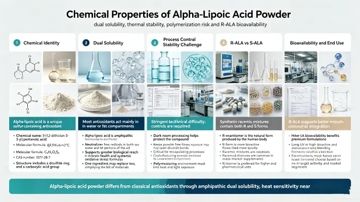 Chemical Properties of Alpha-Lipoic Acid Powder
